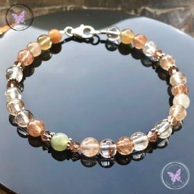 Rutilated Quartz Bracelet with Swarovski Crystals